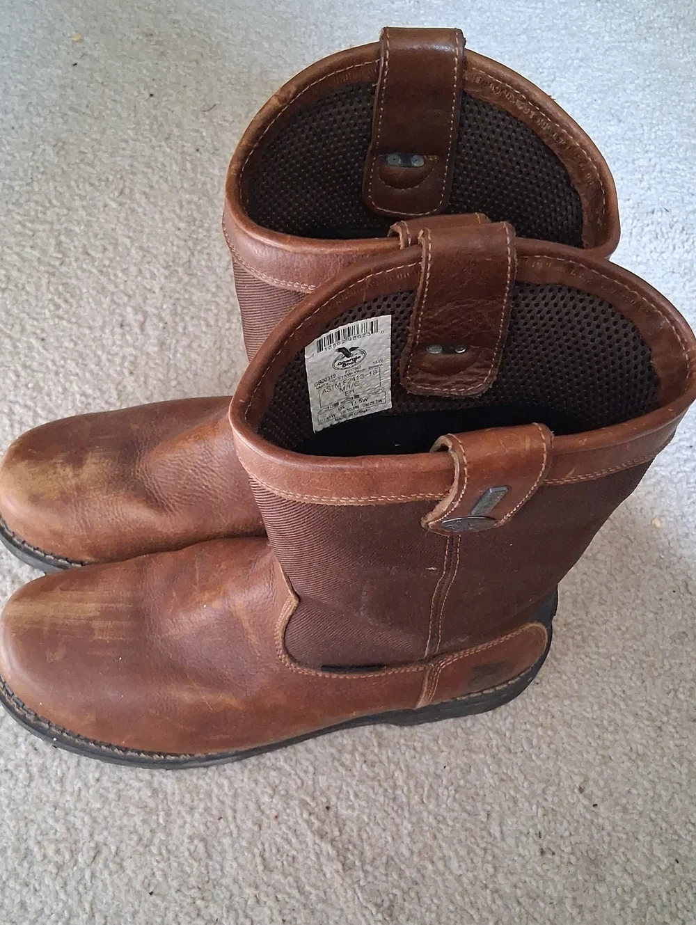 Men's Brown Work Boots - Durable Pull-On Style